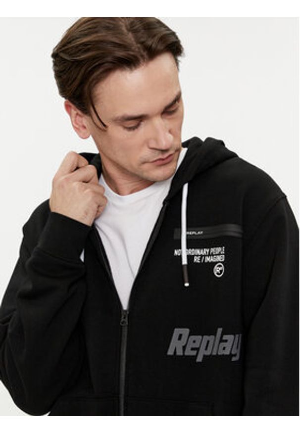 Replay Bluza M6706.000.21842 Czarny Regular Fit. Kolor: czarny. Materiał: bawełna
