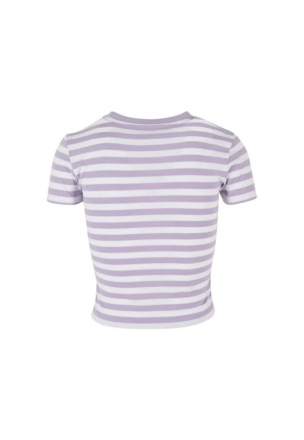 Urban Classics - T-shirt Damski W Paski Krótka. Kolor: biały, różowy, fioletowy, wielokolorowy. Długość: krótkie. Wzór: paski