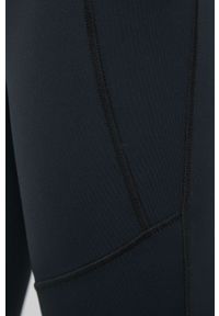 Roxy legginsy damskie kolor czarny gładkie. Kolor: czarny. Materiał: bawełna, materiał, dzianina. Wzór: gładki #4