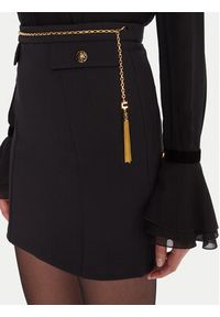 Elisabetta Franchi Spódnica mini GO-148-57E2-V380 Czarny Regular Fit. Kolor: czarny. Materiał: syntetyk