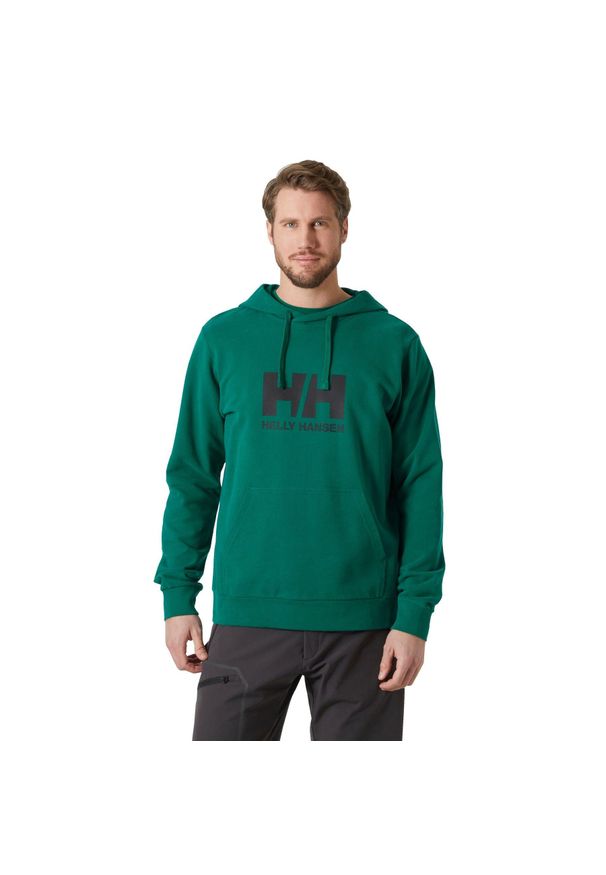 Bluza męska Helly Hansen HH Logo Hoodie 2.0. Typ kołnierza: kaptur. Kolor: zielony. Materiał: bawełna