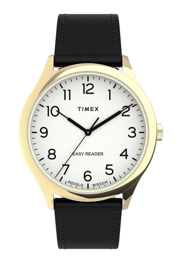 Timex zegarek TW2U22200 Easy Reader Gen1 męski kolor złoty. Kolor: złoty. Materiał: skóra, materiał