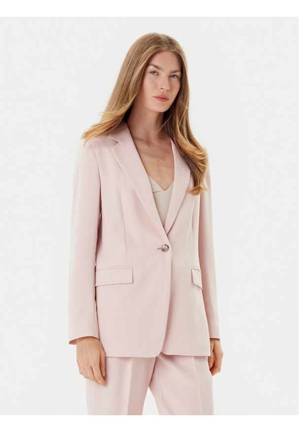 BOSS Marynarka Jocaluah 50490053 Różowy Regular Fit. Kolor: różowy. Materiał: syntetyk