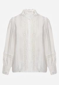 Renee - Biała Koszula ze Stójką i Koronką Phaeninca. Okazja: na co dzień. Typ kołnierza: kołnierzyk stójkowy. Kolor: biały. Materiał: koronka. Wzór: koronka. Styl: elegancki, casual #5