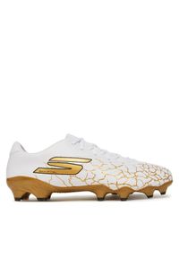 skechers - Skechers Buty do piłki nożnej Skechers Gold Fg- 252017/WBGD Biały. Kolor: biały. Materiał: skóra