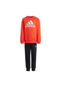 Adidas - Essentials Logo French Terry Jogger Set. Kolor: czerwony. Materiał: dresówka, materiał. Styl: sportowy