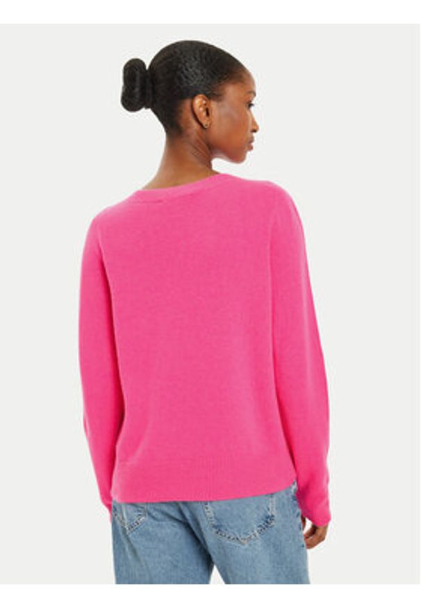 Oui - OUI Sweter 89202 1340108 Różowy Regular Fit. Kolor: różowy. Materiał: wełna