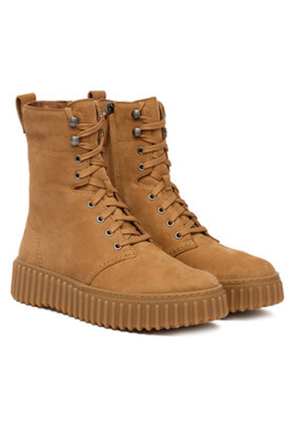 Clarks Trzewiki Torhill Style 26182917 Brązowy. Kolor: brązowy. Materiał: nubuk, skóra