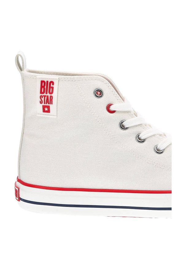 Big-Star - Białe Trampki Męskie Big Star Wygodne Obuwie. Okazja: na co dzień. Kolor: biały. Materiał: materiał, guma. Szerokość cholewki: normalna. Styl: sportowy, casual