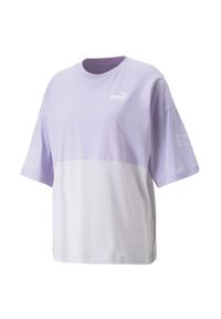 Koszulka Sportowa Damska Puma Power Colorblock. Kolor: fioletowy