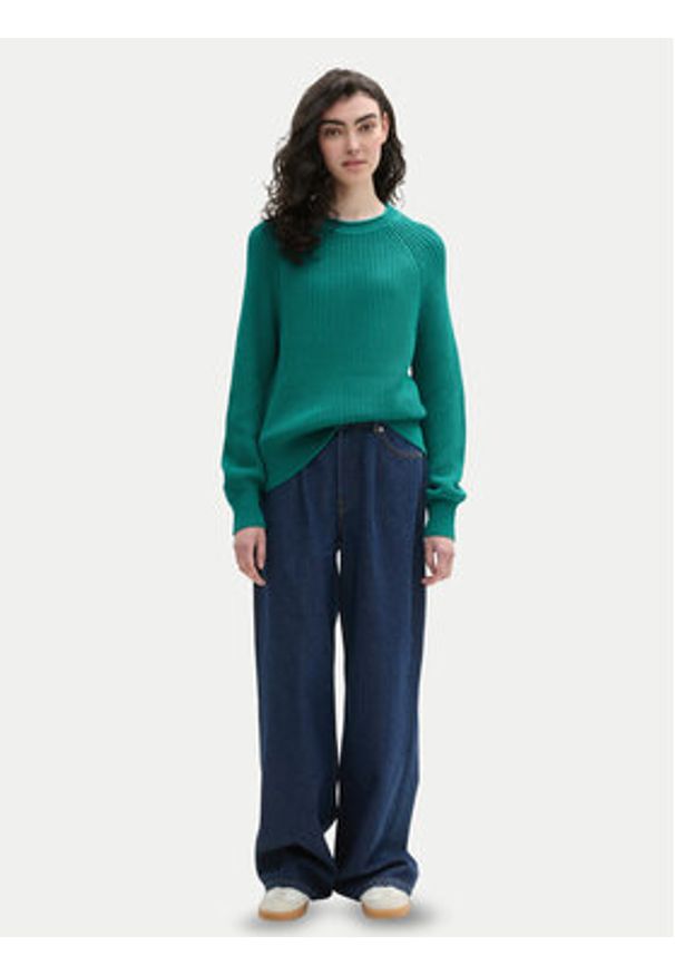Tom Tailor Denim Sweter 1043309 Zielony Regular Fit. Kolor: zielony. Materiał: syntetyk, bawełna