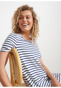 bonprix - Sukienka T-shirtowa z przędzy mieszankowej. Kolor: biały. Długość: midi #2