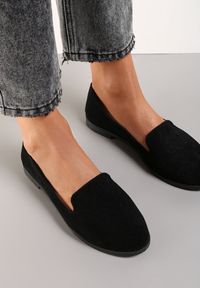 Renee - Czarne Balerinki Typu Loafersy Daphikaia. Okazja: na co dzień. Kolor: czarny. Materiał: jeans. Szerokość cholewki: normalna. Wzór: gładki. Obcas: na płaskiej podeszwie. Styl: casual #1