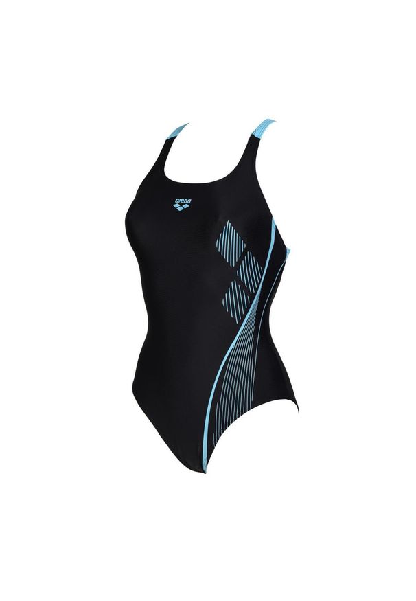Damski kostium kąpielowy 1-częściowy Arena Pro Graphic. Kolor: czarny