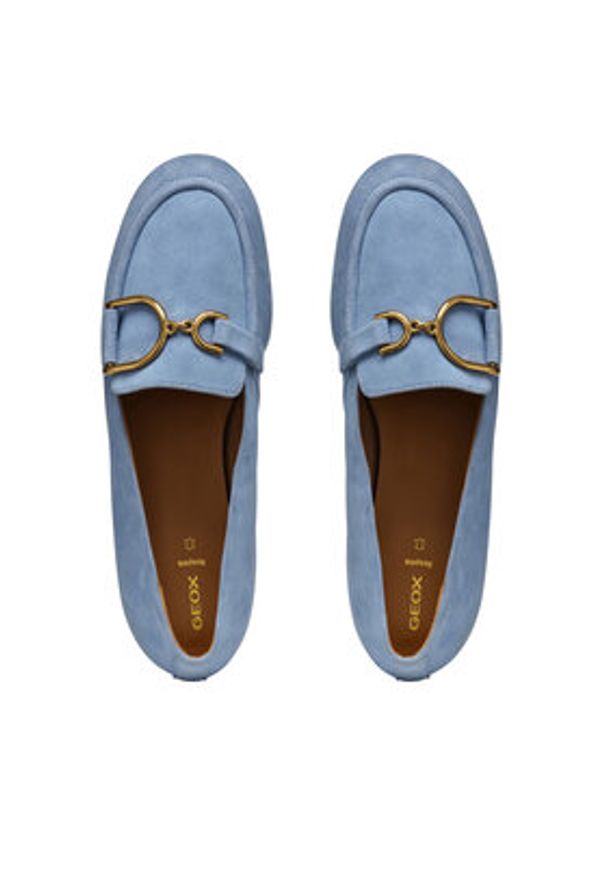 Geox Loafersy D Palmaria D45MUJ 00021 C4003 Niebieski. Kolor: niebieski. Materiał: skóra, zamsz