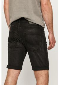 Jack & Jones Szorty jeansowe męskie kolor czarny. Kolor: czarny. Materiał: jeans. Wzór: gładki #3
