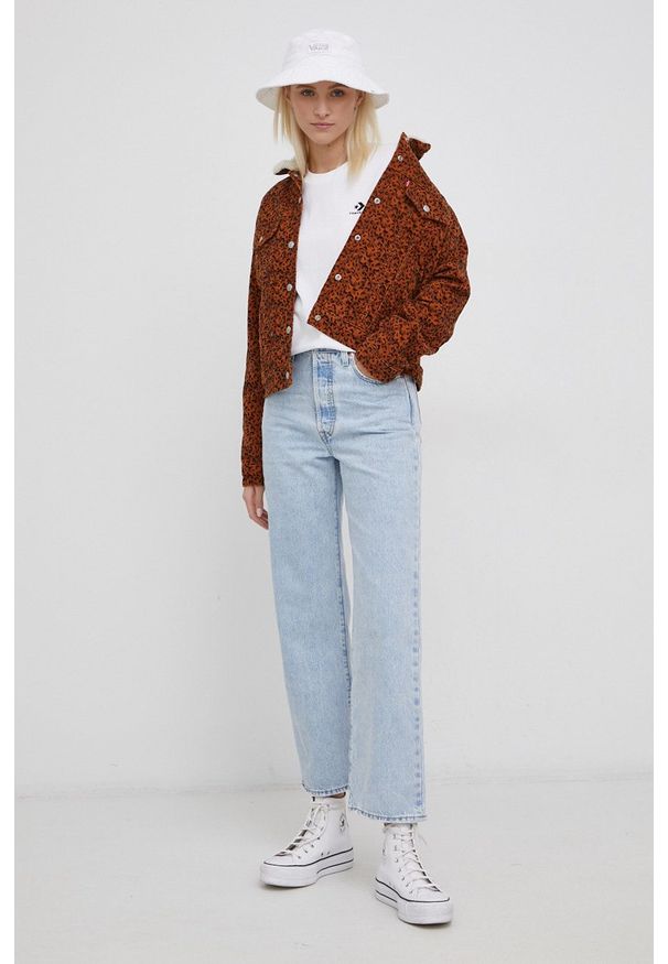 Levi's® - Levi's Jeansy Ribcage Straight Ankle damskie high waist. Okazja: na co dzień, na spotkanie biznesowe. Stan: podwyższony. Kolor: niebieski. Styl: biznesowy, casual
