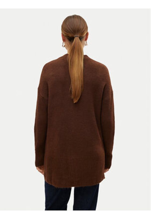 Vero Moda Sweter 10269229 Brązowy Loose Fit. Kolor: brązowy. Materiał: syntetyk