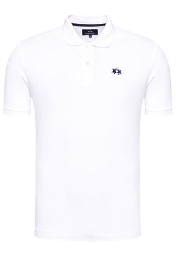 La Martina Polo BPMP01 PK031 Biały Regular Fit. Typ kołnierza: polo. Kolor: biały. Materiał: bawełna