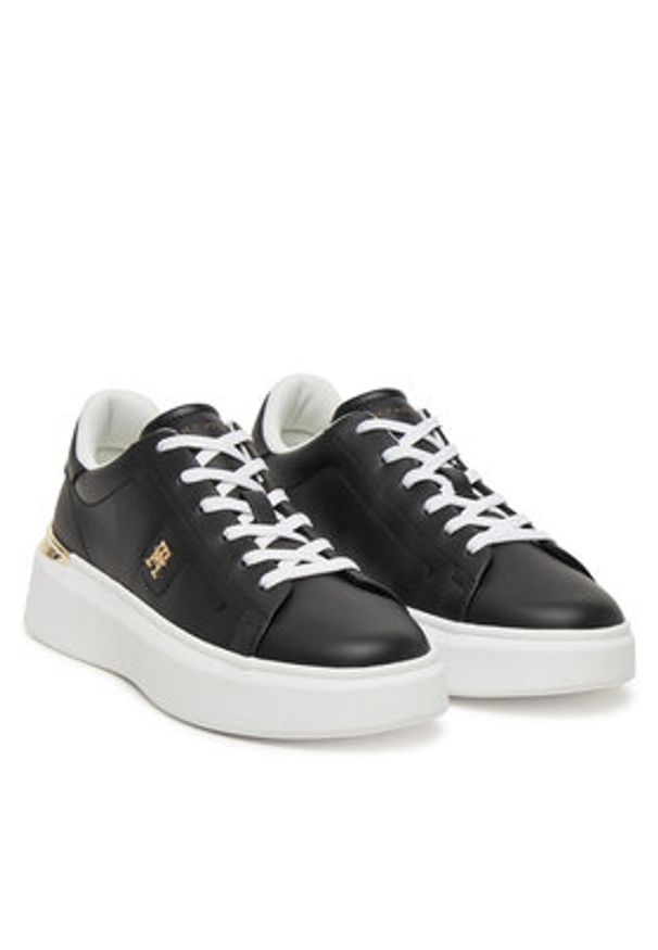 TOMMY HILFIGER - Tommy Hilfiger Sneakersy FW0FW08631 Czarny. Kolor: czarny. Materiał: skóra