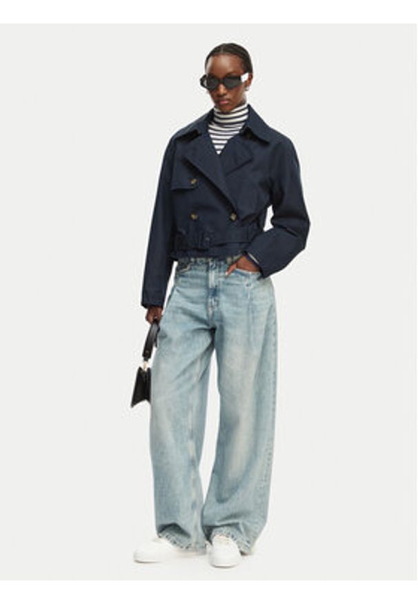 Tommy Jeans Trencz DW0DW22322 Granatowy Relaxed Fit. Kolor: niebieski. Materiał: bawełna