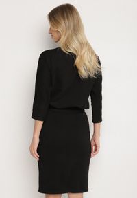 Born2be - Czarny Komplet z Bawełną Bluza i Dopasowana Spódnica Ralietta. Kolor: czarny. Materiał: bawełna #4