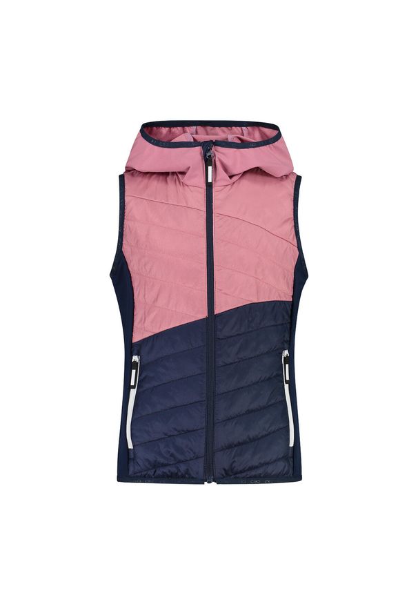 Kurtka turystyczna z kapturem dla dziewczynki CMP. Typ kołnierza: kaptur. Kolor: niebieski, wielokolorowy, różowy