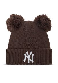 New Era Czapka New York Yankees Double Pom Knit Beanie 60580773 Brązowy. Kolor: brązowy. Materiał: akryl, materiał