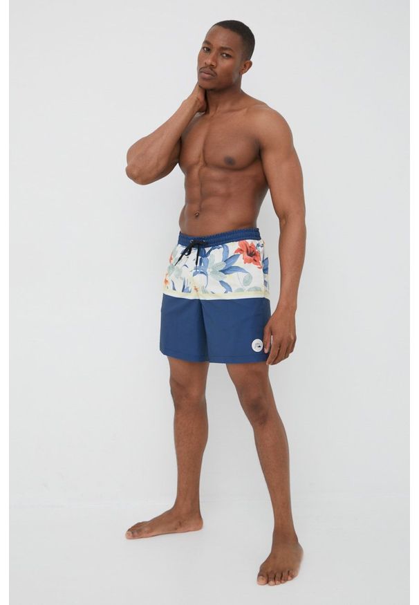 Quiksilver szorty kąpielowe kolor granatowy. Kolor: niebieski. Materiał: materiał