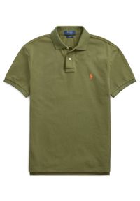 Ralph Lauren - RALPH LAUREN - Koszulka Polo Slim Fit. Typ kołnierza: polo. Kolor: zielony. Materiał: bawełna. Wzór: haft, aplikacja #3