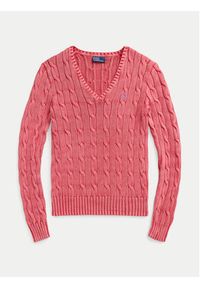 Polo Ralph Lauren Sweter 211935305001 Różowy Slim Fit. Typ kołnierza: polo. Kolor: różowy. Materiał: bawełna #5