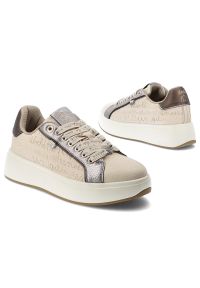 Białe Sneakersy Anekke Sportowe Obuwie Damskie. Okazja: na co dzień. Zapięcie: sznurówki. Kolor: biały. Wzór: napisy. Styl: sportowy #2