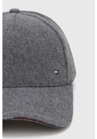 TOMMY HILFIGER - Tommy Hilfiger czapka z daszkiem kolor szary melanżowa. Kolor: szary. Wzór: melanż #4