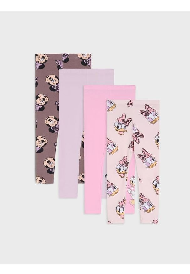 Sinsay - Legginsy 4 pack Minnie Mouse - kremowy. Kolor: kremowy. Wzór: motyw z bajki