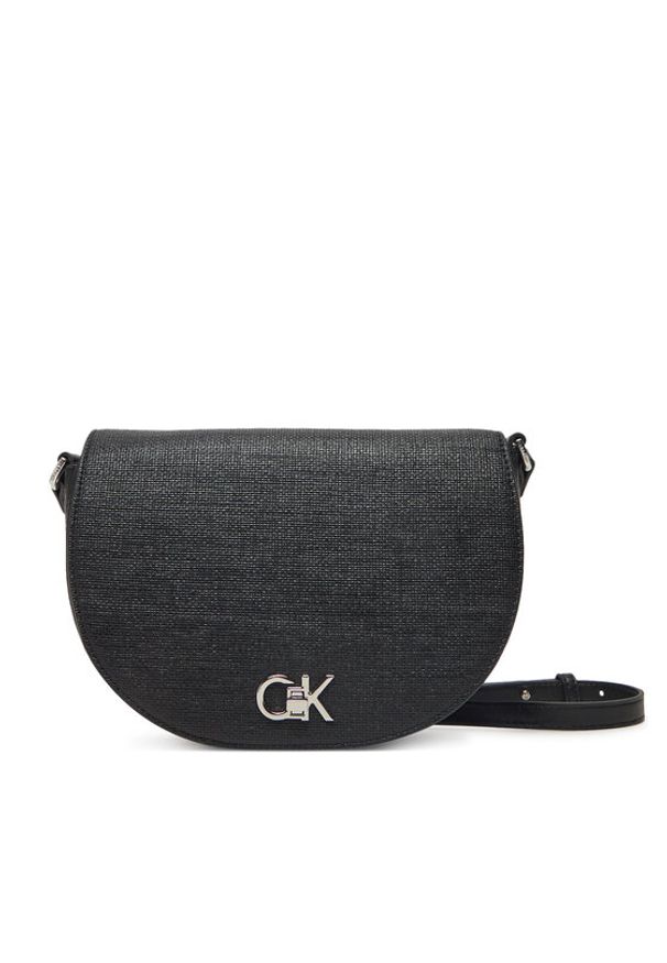 Calvin Klein Torebka Ck Hw Crossbody Saddle Bag_Tex K60K613233 Czarny. Kolor: czarny. Materiał: skórzane