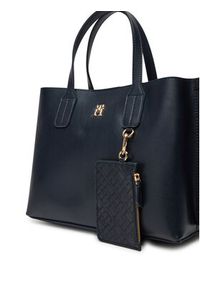 TOMMY HILFIGER - Tommy Hilfiger Torebka Th Distinct Mini Tote AW0AW17192 Granatowy. Kolor: niebieski. Materiał: skórzane