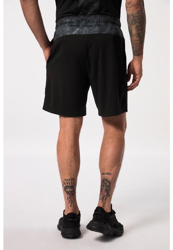 JAY-PI - Męskie Spodnie sportowe FLEXNAMIC® wstawki z nadrukiem elastyczny pas. Kolekcja: plus size. Kolor: czarny. Materiał: poliester, materiał. Długość: długie. Wzór: nadruk