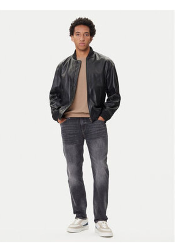 BOSS Kurtka skórzana Jobrice 50547545 Czarny Regular Fit. Kolor: czarny. Materiał: skóra