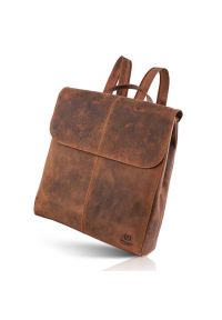 Plecak skórzany damski vintage PAOLO PERUZZI GA457 brązowy. Kolor: brązowy. Materiał: skóra. Styl: vintage #1