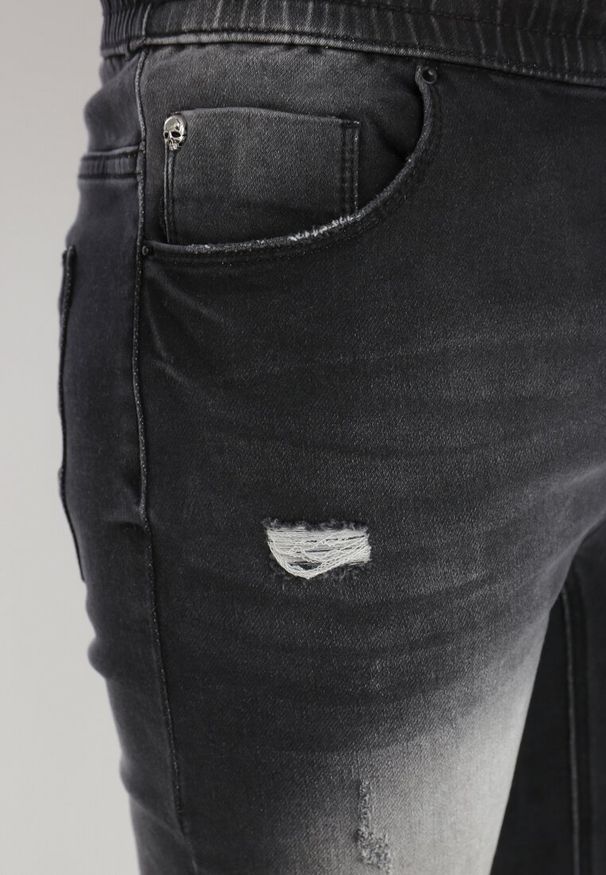 Born2be - Ciemnoszare Szorty Haidesilea. Okazja: na co dzień. Kolor: szary. Materiał: jeans. Styl: sportowy, casual
