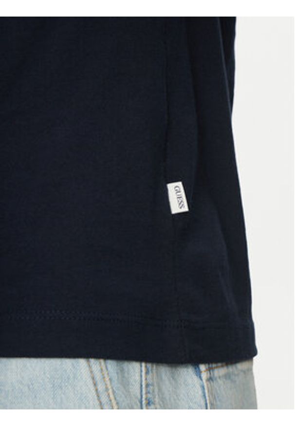 Guess Jeans T-Shirt M5GI55 K8FQ4 Granatowy Regular Fit. Kolor: niebieski. Materiał: bawełna