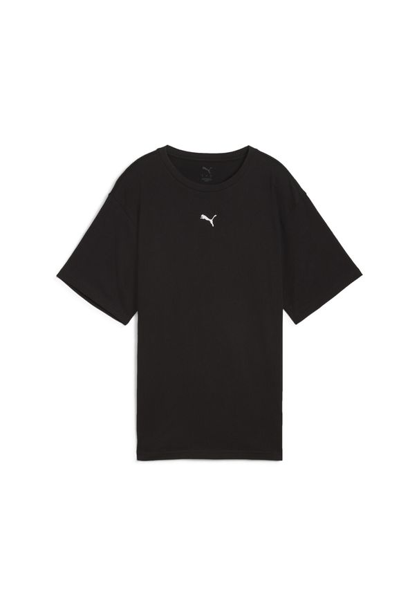 Puma - Damska koszulka o luźnym kroju ESS PUMA Black. Kolor: czarny. Wzór: haft. Sport: fitness