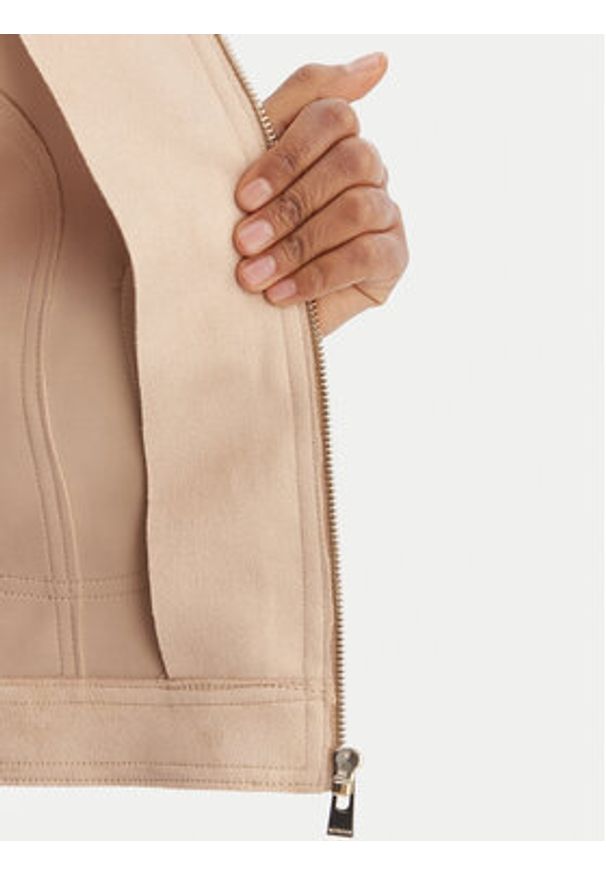 Morgan Kurtka z imitacji skóry 261-GELATO Beżowy Slim Fit. Kolor: beżowy. Materiał: skóra