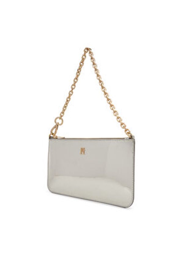 TOMMY HILFIGER - Tommy Hilfiger Torebka Th Icon Chain Shoulder Pouch Met AW0AW18219 Srebrny. Kolor: srebrny. Materiał: skórzane