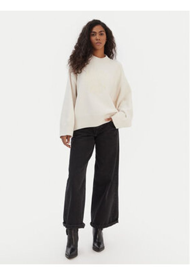 Hugo - HUGO Sweter Shelly B 50554217 Écru Oversize. Materiał: syntetyk