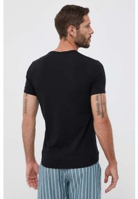 Emporio Armani Underwear t-shirt lounge 2-pack kolor czarny z nadrukiem. Kolor: czarny. Długość rękawa: krótki rękaw. Długość: krótkie. Wzór: nadruk. Styl: klasyczny #2