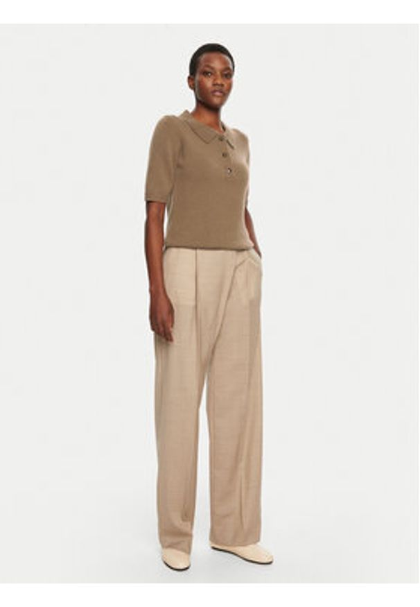 Herskind Sweter Alberto 5417974 Brązowy Regular Fit. Kolor: brązowy. Materiał: kaszmir, wełna