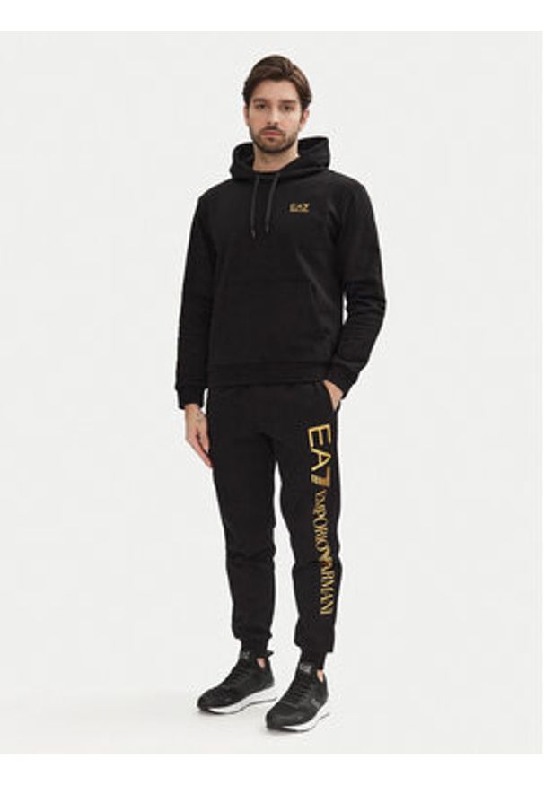 EA7 Emporio Armani Spodnie dresowe 7M000572 AF10377 MC004 Czarny Regular Fit. Kolor: czarny. Materiał: bawełna