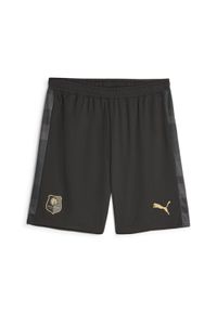 Puma - Szorty piłkarskie Stade Rennais F.C. PUMA Black Matte Gold Beige. Kolor: beżowy, czarny, żółty, wielokolorowy. Sport: piłka nożna