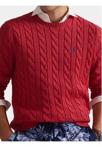 Polo Ralph Lauren Sweter 710775885525 Czerwony Regular Fit. Typ kołnierza: polo. Kolor: czerwony. Materiał: bawełna #4